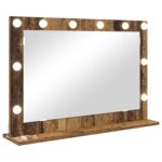 vidaXL Zrkadlo na toaletný stolík Staré drevo Pevné recyklované drevo a sklo – Obrázok 2