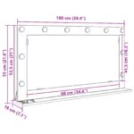 vidaXL Toaletné zrkadlo Dymený dub Drevo, Sklo 100 x 55 x 18 cm – Obrázok 9