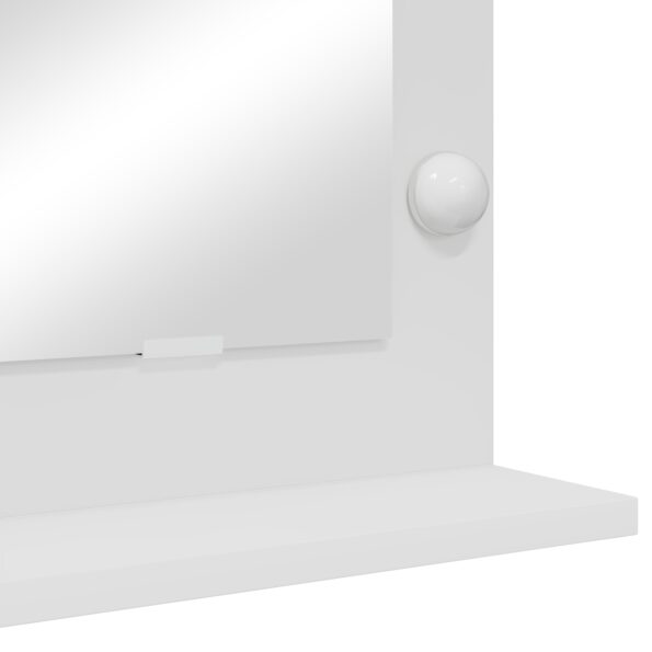 vidaXL Toaletné zrkadlo s LED svetlami biele 60x45x18 cm – Obrázok 6