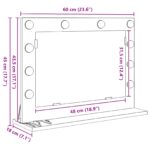 vidaXL zrkadlo na toaletu Staré drevo Drevo 60 x 45 x 18 cm Zrkadlo – Obrázok 9