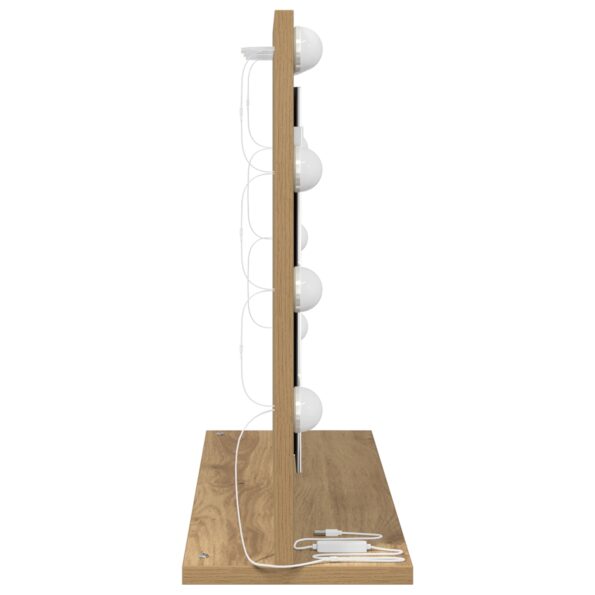 vidaXL Zrkadlo na toaletku Remeselný dub Inžinierske drevo 60 x 45 x 18 cm – Obrázok 4