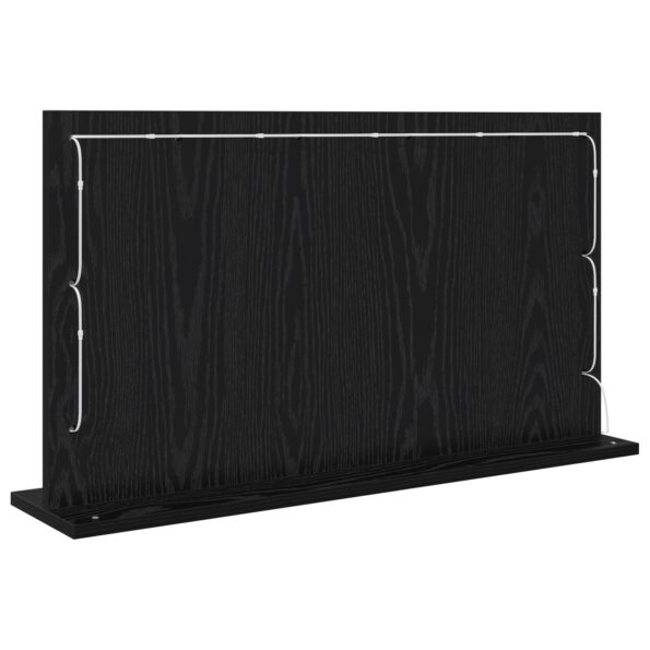 vidaXL Zrkadlo s LED svetlami Čierny dub 80x45x18 cm – Obrázok 5