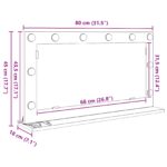 vidaXL Zrkadlo s LED svetlami Čierny dub 80x45x18 cm – Obrázok 9