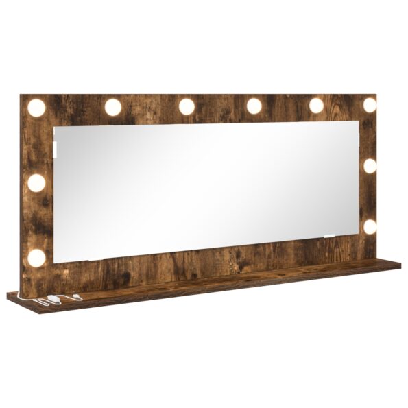 868329_2.jpg VidaXL Zrkadlo s LED svetlami, dymový dub 100x45x18 cm – Obrázok 2