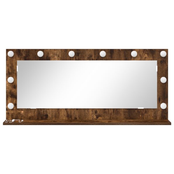 868329_3.jpg VidaXL Zrkadlo s LED svetlami, dymový dub 100x45x18 cm – Obrázok 3