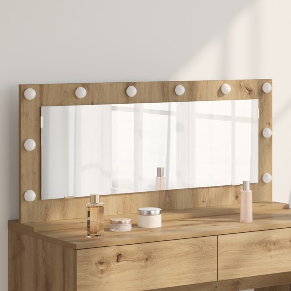868332_1.jpg vidaXL Zrkadlo s LED osvetlením Artisan Oak 100x45x18 cm – Obrázok 1