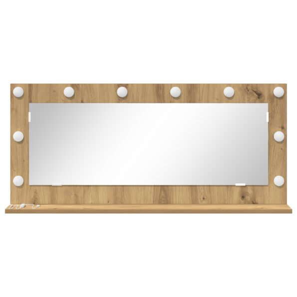 868332_3.jpg vidaXL Zrkadlo s LED osvetlením Artisan Oak 100x45x18 cm – Obrázok 3
