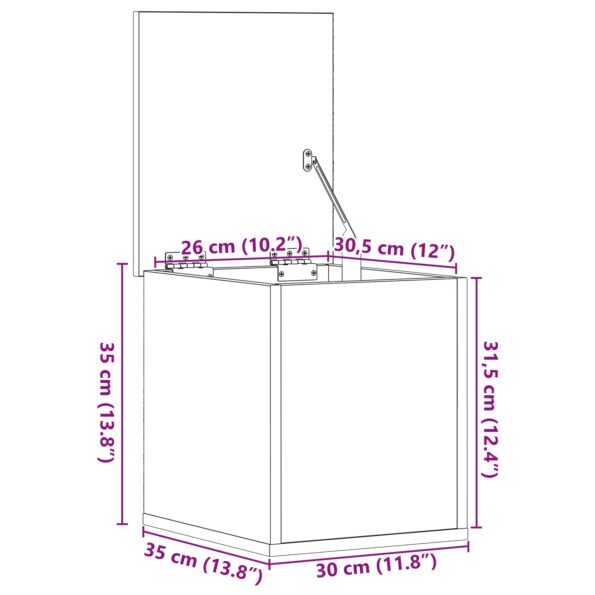 868693_11.jpg vidaXL Úložná truhla s viečkom Staré drevo 30x35x35 cm Zosilnené drevo – Obrázok 11
