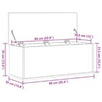 vidaXL Úložná truhla Artisan Dub 90x35x35 cm - Vyrobené z dreva – Obrázok 10