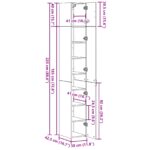 vidaXL Highboard Čierna Dub 30x42,5x185 cm Kompozitné Drevo – Obrázok 12