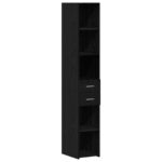 vidaXL Highboard Čierna Dub 30x42,5x185 cm Kompozitné Drevo – Obrázok 2