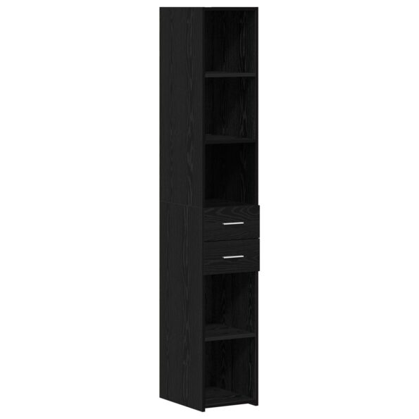 vidaXL Highboard Čierna Dub 30x42,5x185 cm Kompozitné Drevo – Obrázok 2
