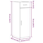 vidaXL Komoda Staré Dřevo 30x42,5x93 cm Zariadené Drevom – Obrázok 12