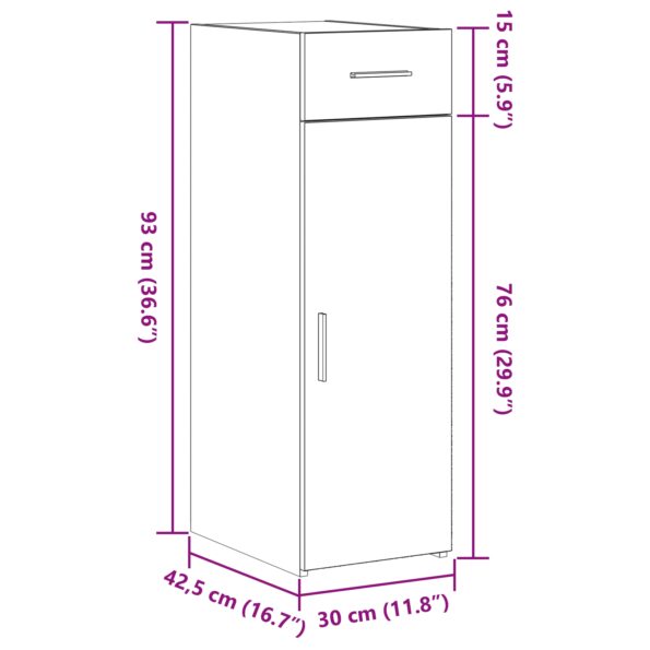 vidaXL Komoda čierny dub 30x42,5x93 cm z technického dreva – Obrázok 12