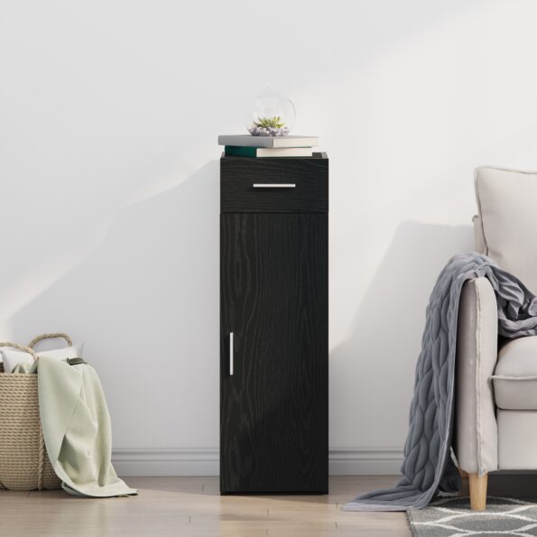 vidaXL Komoda čierny dub 30x42,5x93 cm z technického dreva – Obrázok 4