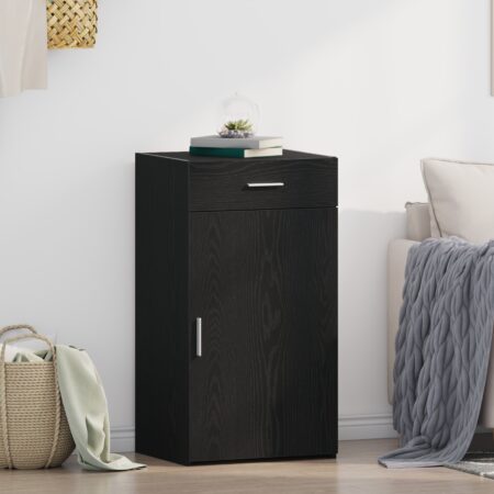 vidaXL Bočný stolík Čierny Dub 30x42,5x93 cm Kompozitné drevo