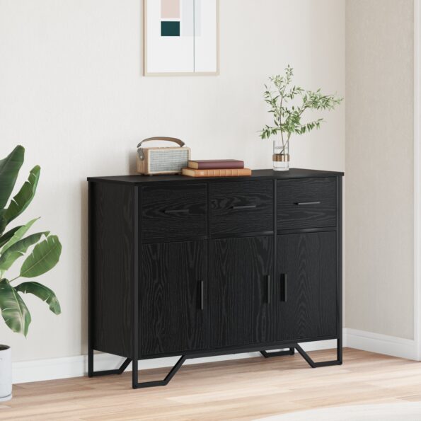 868778_1.jpg vidaXL Komoda čierna dubová 97x32,5x74,5 cm inžinierske drevo – Obrázok 1