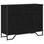 vidaXL Komoda čierna dubová 97x32,5x74,5 cm inžinierske drevo – Obrázok 2