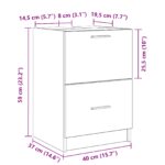 vidaXL Zásuvkový kabinet Dubový masív 40x37x59 cm Inžinierske drevo – Obrázok 13