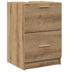vidaXL Zásuvkový kabinet Dubový masív 40x37x59 cm Inžinierske drevo – Obrázok 2