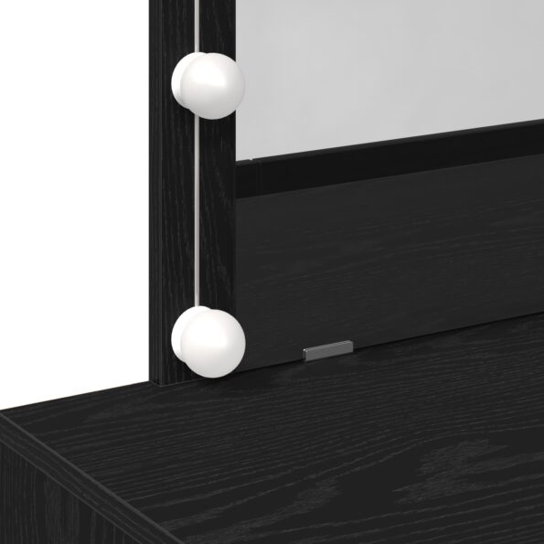 vidaXL toaletný stolík s LED čierny dub 100x40x120 cm – Obrázok 9