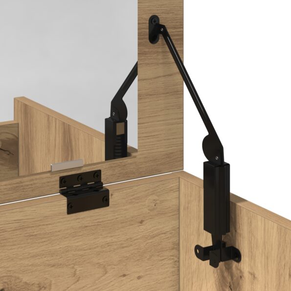 Toaletný stolík so zrkadlom z umelého dubu – Obrázok 10