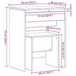 Toaletný stolík so zrkadlom z umelého dubu – Obrázok 11