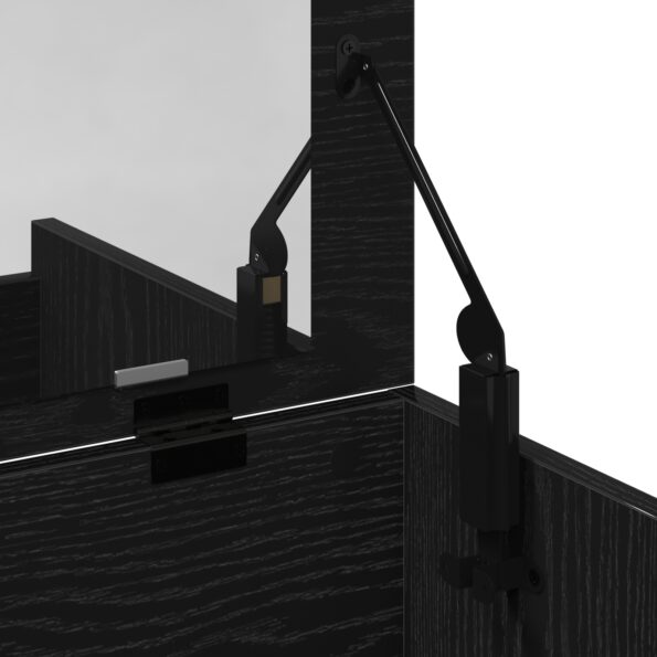 vidaXL Toaletný stolík s zrkadlom čierny dubový drevotrieska – Obrázok 10