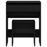 vidaXL Toaletný stolík s zrkadlom čierny dubový drevotrieska – Obrázok 7