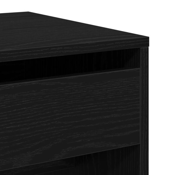 vidaXL Toaletný stolík s zrkadlom čierny dubový drevotrieska – Obrázok 9