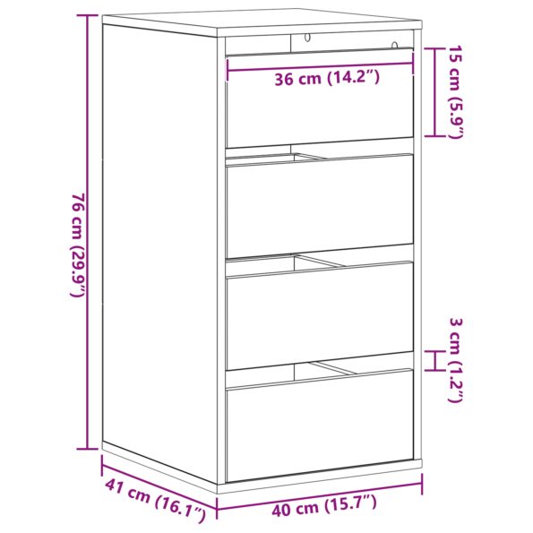 vidaXL Rohový nočný stolík Čierny Dub 40x41x76 cm Kompozitné drevo – Obrázok 11