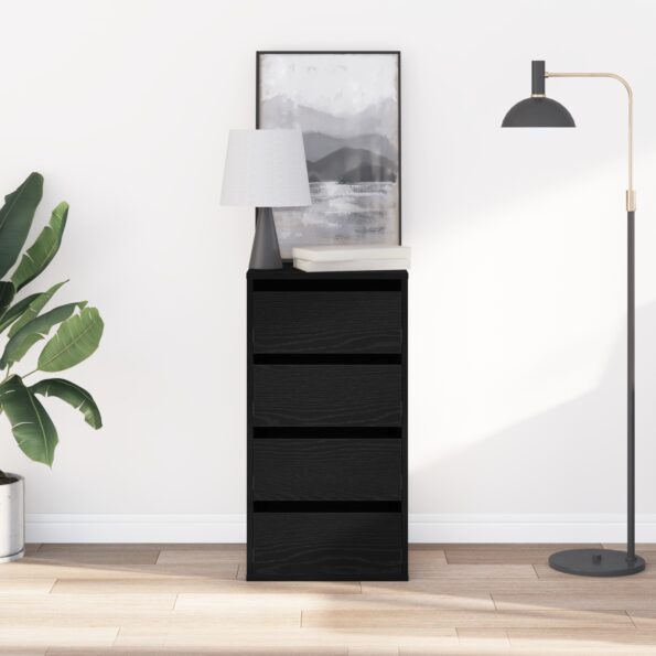 vidaXL Rohový nočný stolík Čierny Dub 40x41x76 cm Kompozitné drevo – Obrázok 4