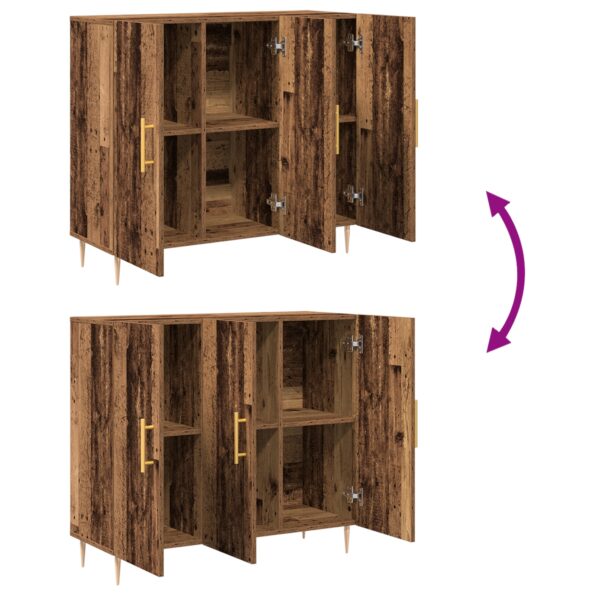 vidaXL Vitrína v starom dreve, 90x34x80 cm, vyrobená z masívneho dreva – Obrázok 11