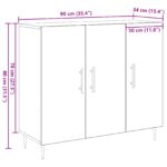 vidaXL Vitrína v starom dreve, 90x34x80 cm, vyrobená z masívneho dreva – Obrázok 12