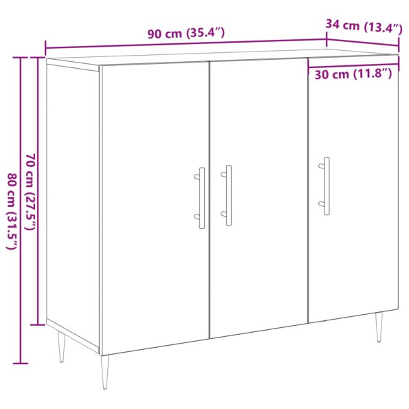vidaXL Vitrína v starom dreve, 90x34x80 cm, vyrobená z masívneho dreva – Obrázok 12