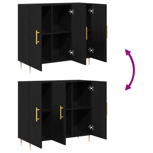 vidaXL Komoda Čierny Dub 90x34x80 cm, z drevotriesky – Obrázok 11