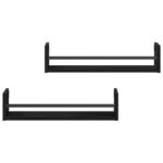 vidaXL Nástenné police 2 ks Čierny dub 60x16x14 cm Drevovláknitá doska – Obrázok 6