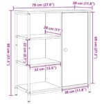 vidaXL Komoda Staré Drevo 70x30x80 cm Zanášané Drevo – Obrázok 11