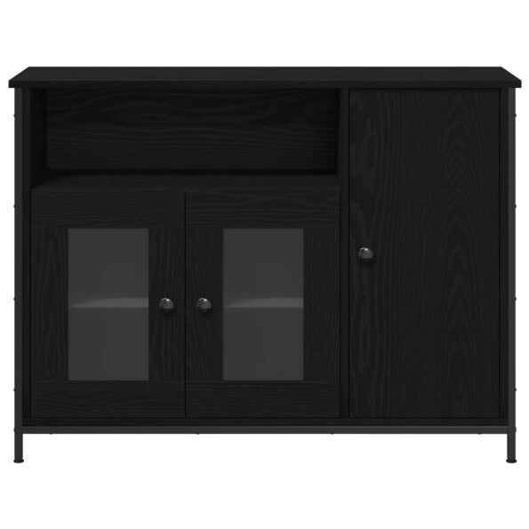 vidaXL Zásuvkový stolík Čierny Dub 100x35x75 cm Zložené drevo – Obrázok 6