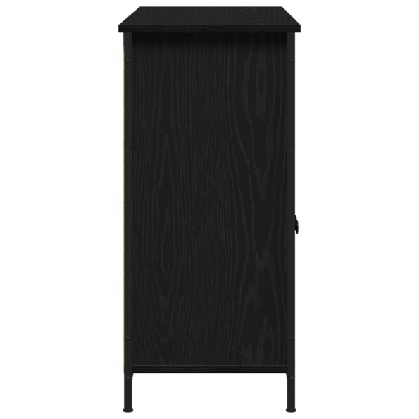 vidaXL Zásuvkový stolík Čierny Dub 100x35x75 cm Zložené drevo – Obrázok 7