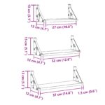 vidaXL 3-dielna polica na stenu čierny dub z drevotriesky – Obrázok 10