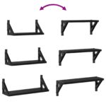 vidaXL 3-dielna polica na stenu čierny dub z drevotriesky – Obrázok 9