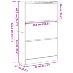 vidaXL Kabinet na topánky Staré drevo 80x21x125,5 cm Zhotovené z drevotriesky – Obrázok 11