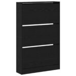 vidaXL Kabinet na topánky Čierna Dub 80x21x125,5 cm Zložené drevo – Obrázok 2