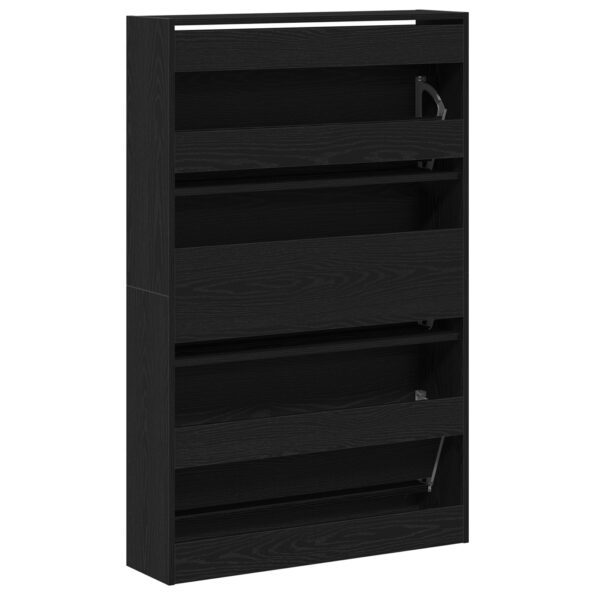 vidaXL Kabinet na topánky Čierna Dub 80x21x125,5 cm Zložené drevo – Obrázok 6