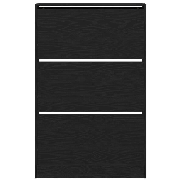 vidaXL Kabinet na topánky Čierna Dub 80x21x125,5 cm Zložené drevo – Obrázok 7