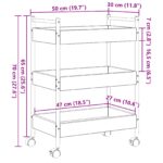 vidaXL Kuchynský vozík Artisan Oak 50x30x70 cm Kompozitné drevo – Obrázok 11