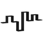 vidaXL Nástenná polica Čierny dub 104,5x10x43 cm Kompozitné drevo – Obrázok 2