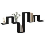 vidaXL Nástenná polica Čierny dub 104,5x10x43 cm Kompozitné drevo – Obrázok 3