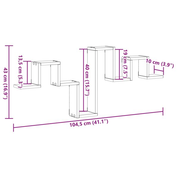 vidaXL Nástenná polica Čierny dub 104,5x10x43 cm Kompozitné drevo – Obrázok 9